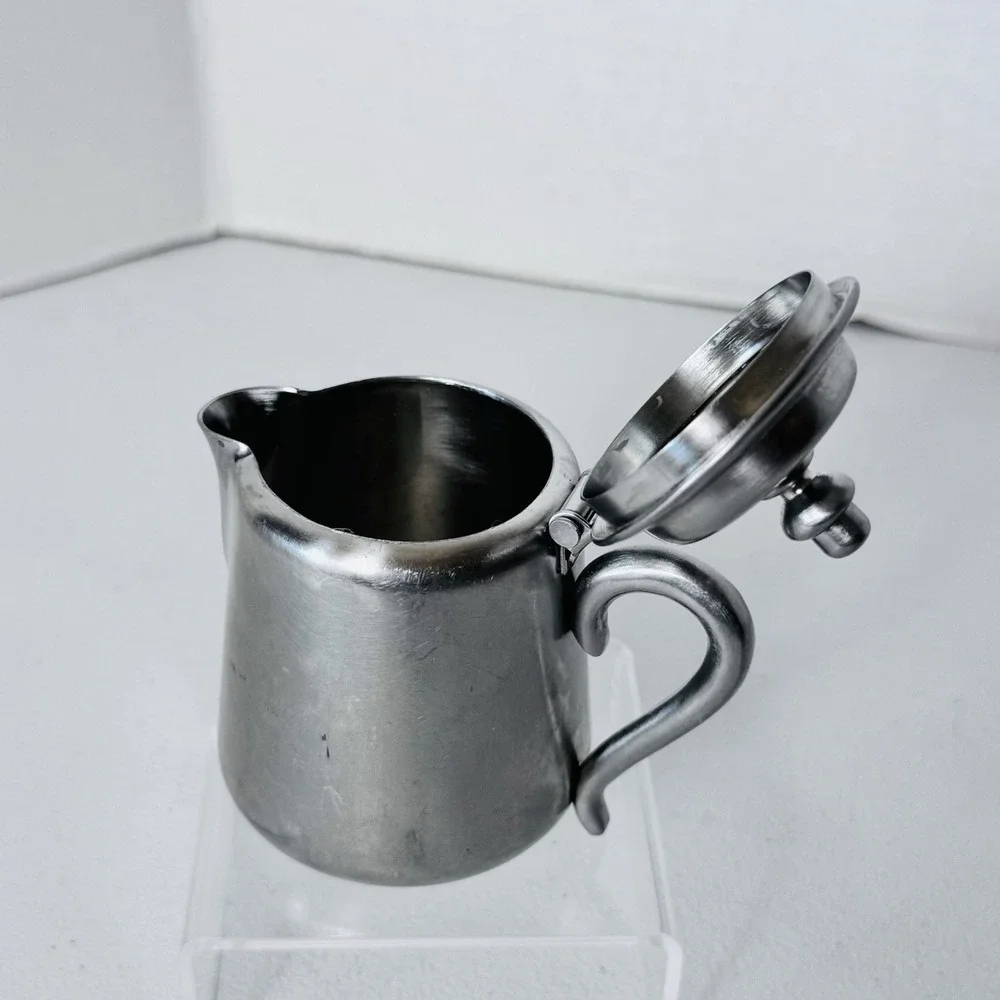Vintage Halco Nickel & Silver Lift Top‎ Creamer 407-924 Made In Japan